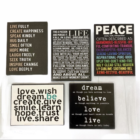Download Wall Decor Positive Motivational Quote Wall Signs Bundle Of 5 Poshmark